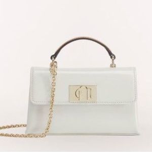NWT Furla 1927 Mini Top Handle Crossbody Marshmallow Bag